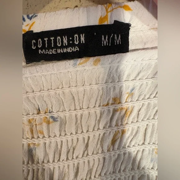 Cotton On Women’s Woven 90s Mini Dress – “Isobel” Ditsy Floral (White) | Medium - Picture 10 of 12